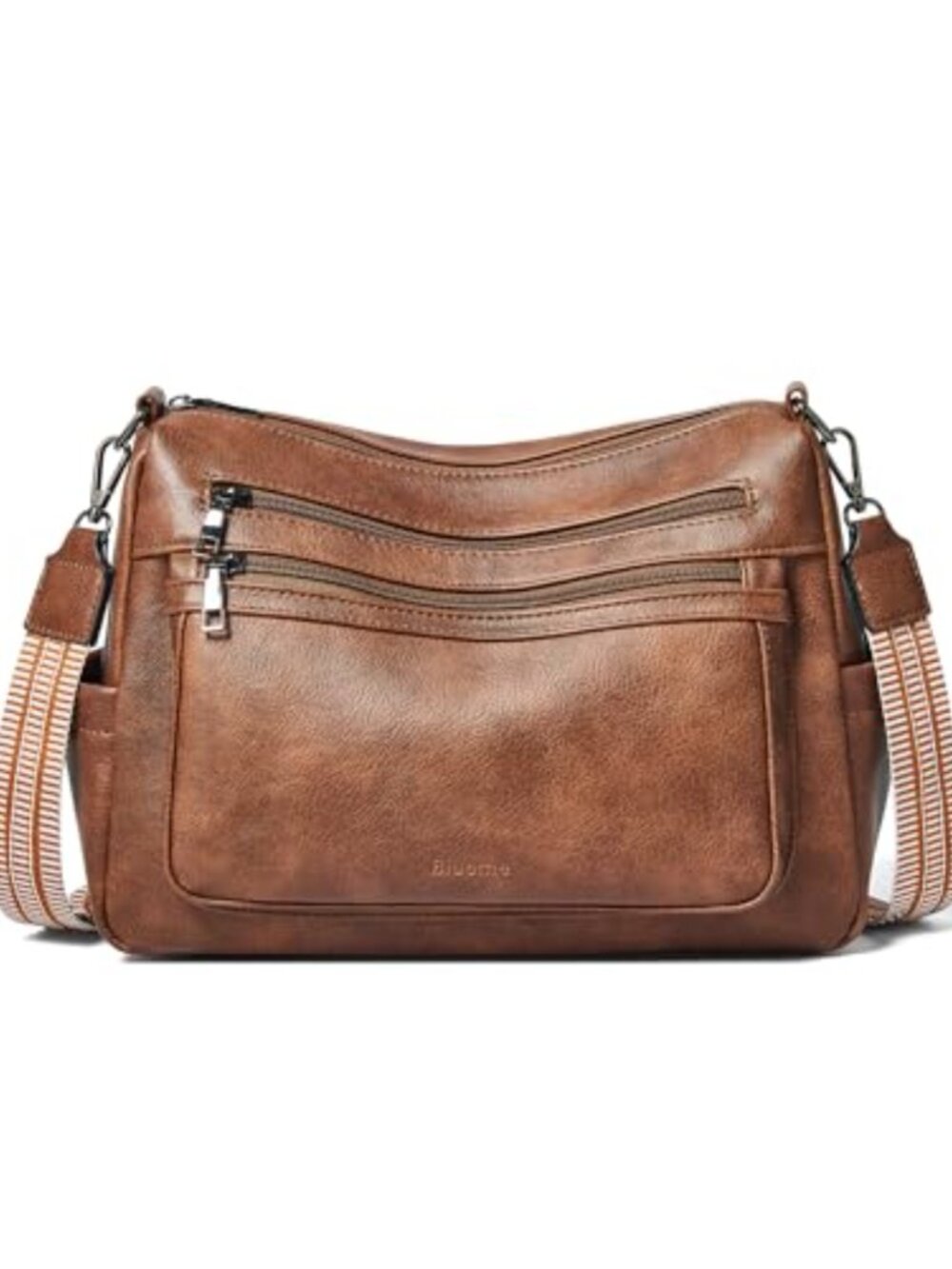 Large Vegan Leather Crossbody Bag with Adjustable Strap